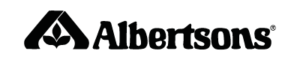 Albertsons logo featuring a stylized A symbol above the word Albertsons in bold, black text on a white background.